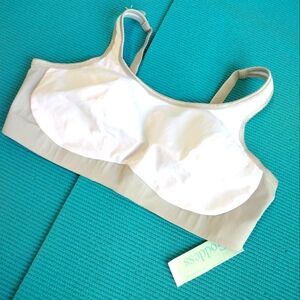 Goddess Sports Bra White Gray Grey Women's Soft Cup Wireless 42D